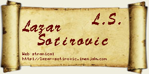 Lazar Sotirović vizit kartica